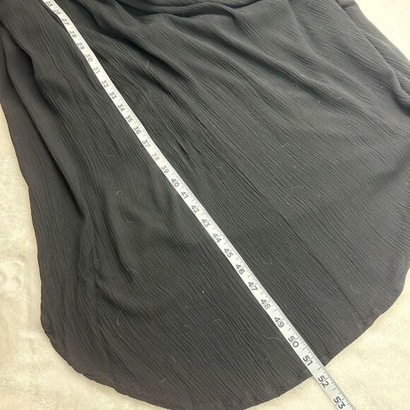 Nina Leonard Women's Size M Cold Shoulder Black Crepe Textured Maxi Dress - Picture 11 of 14